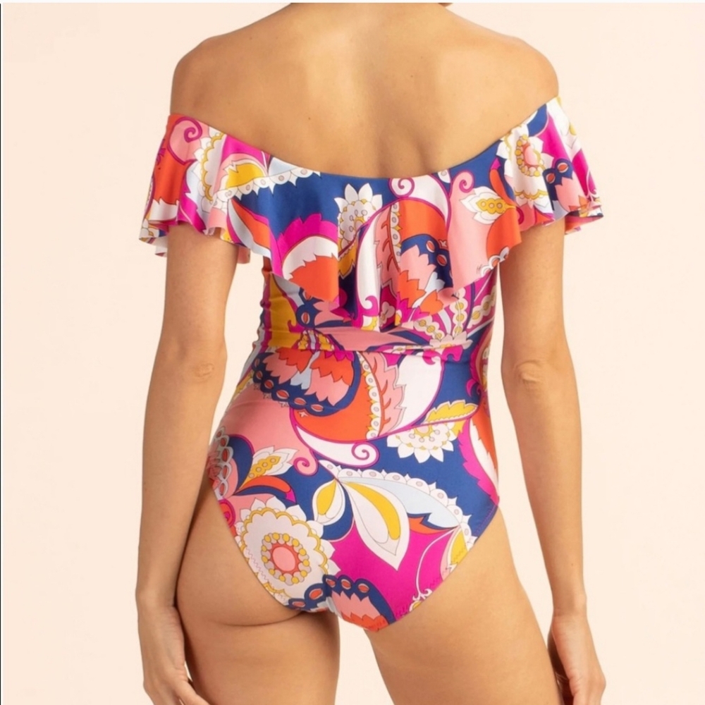 Trina Turk Sevilla One Piece Off Shoulder Ruffle - Picture 12 of 16